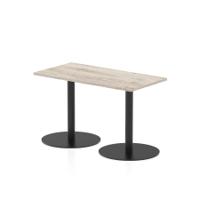 Italia 1200 x 600mm Poseur Rectangular Table Grey Oak Top 720mm High Black Leg