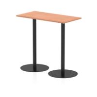 Italia 1200 x 600mm Poseur Rectangular Table Beech Top 1145mm High Black Leg