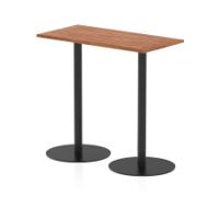 Italia 1200 x 600mm Poseur Rectangular Table Walnut Top 1145mm High Black Leg