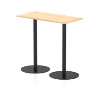 Italia 1200 x 600mm Poseur Rectangular Table Maple Top 1145mm High Black Leg