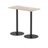 Italia 1200 x 600mm Poseur Rectangular Table Grey Oak Top 1145mm High Black Leg