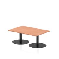 Italia 1200 x 800mm Rectangular Coffee Table Beech Top 475mm High Black Leg