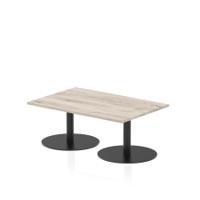 Italia 1200 x 800mm Rectangular Coffee Table Grey Oak Top 475mm High Black Leg