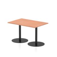 Italia 1200 x 800mm Poseur Rectangular Table Beech Top 720mm High Black Leg