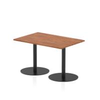 Italia 1200 x 800mm Poseur Rectangular Table Walnut Top 720mm High Black Leg