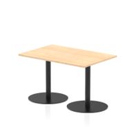 Italia 1200 x 800mm Poseur Rectangular Table Maple Top 720mm High Black Leg