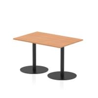 Italia 1200 x 800mm Poseur Rectangular Table Oak Top 720mm High Black Leg