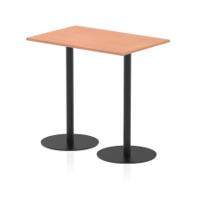 Italia 1200 x 800mm Poseur Rectangular Table Beech Top 1145mm High Black Leg
