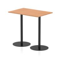 Italia 1200 x 800mm Poseur Rectangular Table Oak Top 1145mm High Black Leg