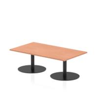 Italia 1400 x 800mm Rectangular Coffee Table Beech Top 475mm High Black Leg
