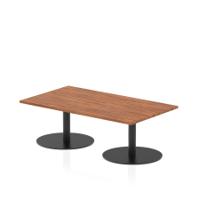 Italia 1400 x 800mm Rectangular Coffee Table Walnut Top 475mm High Black Leg