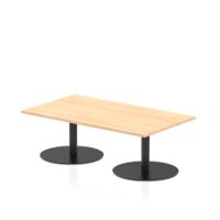 Italia 1400 x 800mm Rectangular Coffee Table Maple Top 475mm High Black Leg