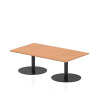 Italia 1400 x 800mm Rectangular Coffee Table Oak Top 475mm High Black Leg