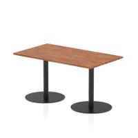 Italia 1400 x 800mm Poseur Rectangular Table Walnut Top 720mm High Black Leg
