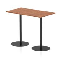 Italia 1400 x 800mm Poseur Rectangular Table Walnut Top 1145mm High Black Leg