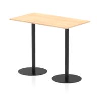 Italia 1400 x 800mm Poseur Rectangular Table Maple Top 1145mm High Black Leg
