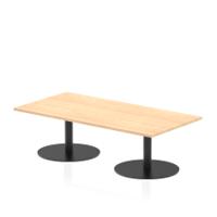 Italia 1600 x 800mm Rectangular Coffee Table Maple Top 475mm High Black Leg