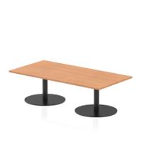 Italia 1600 x 800mm Rectangular Coffee Table Oak Top 475mm High Black Leg