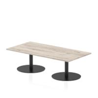 Italia 1600 x 800mm Rectangular Coffee Table Grey Oak Top 475mm High Black Leg