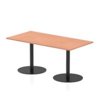 Italia 1600 x 800mm Poseur Rectangular Table Beech Top 720mm High Black Leg
