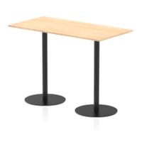Italia 1600 x 800mm Poseur Rectangular Table Maple Top 1145mm High Black Leg