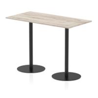 Italia 1600 x 800mm Poseur Rectangular Table Grey Oak Top 1145mm High Black Leg