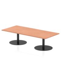 Italia 1800 x 800mm Rectangular Coffee Table Beech Top 475mm High Black Leg