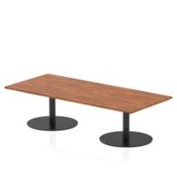 Italia 1800 x 800mm Rectangular Coffee Table Walnut Top 475mm High Black Leg