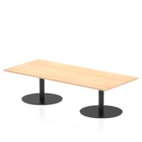 Italia 1800 x 800mm Rectangular Coffee Table Maple Top 475mm High Black Leg