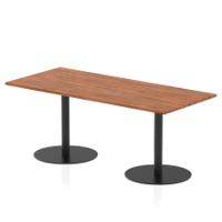 Italia 1800 x 800mm Poseur Rectangular Table Walnut Top 720mm High Black Leg