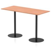 Italia 1800 x 800mm Poseur Rectangular Table Beech Top 1145mm High Black Leg