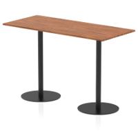 Italia 1800 x 800mm Poseur Rectangular Table Walnut Top 1145mm High Black Leg