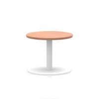Italia 600mm Round Coffee Table Beech Top 475mm High White Leg