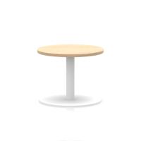 Italia 600mm Round Coffee Table Maple Top 475mm High White Leg