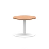 Italia 600mm Round Coffee Table Oak Top 475mm High White Leg