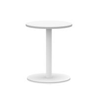 Italia 600mm Poseur Round Table White Top 720mm High White Leg