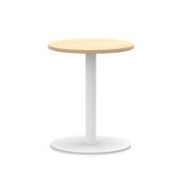 Italia 600mm Poseur Round Table Maple Top 720mm High White Leg