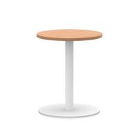 Italia 600mm Poseur Round Table Oak Top 720mm High White Leg