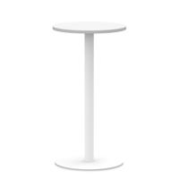 Italia 600mm Poseur Round Table White Top 1145mm High White Leg