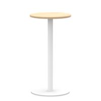 Italia 600mm Poseur Round Table Maple Top 1145mm High White Leg