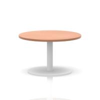 Italia 800mm Round Coffee Table Beech Top 475mm High White Leg