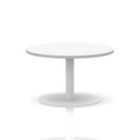 Italia 800mm Round Coffee Table White Top 475mm High White Leg