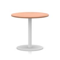 Italia 800mm Poseur Round Table Beech Top 720mm High White Leg