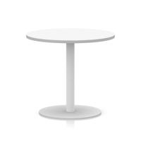Italia 800mm Poseur Round Table White Top 720mm High White Leg