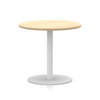 Italia 800mm Poseur Round Table Maple Top 720mm High White Leg