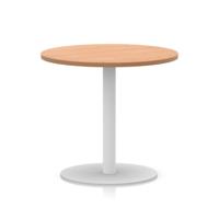 Italia 800mm Poseur Round Table Oak Top 720mm High White Leg