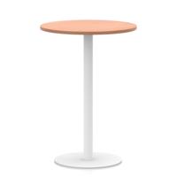 Italia 800mm Poseur Round Table Beech Top 1145mm High White Leg