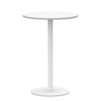 Italia 800mm Poseur Round Table White Top 1145mm High White Leg