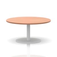 Italia 1000mm Round Coffee Table Beech Top 475mm High White Leg