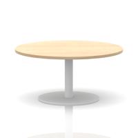 Italia 1000mm Round Coffee Table Maple Top 475mm High White Leg